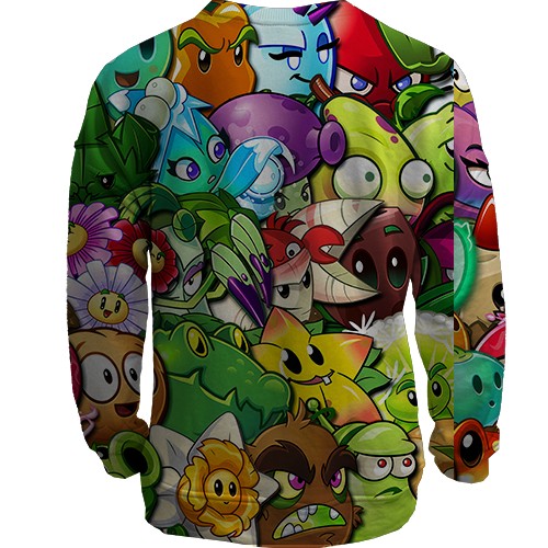 3D світшот Рослини проти зомбі (вид ззаду)