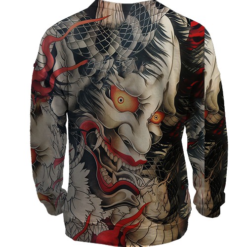 3D свитшот Самурай Oni - Yakuza (вид сзади)