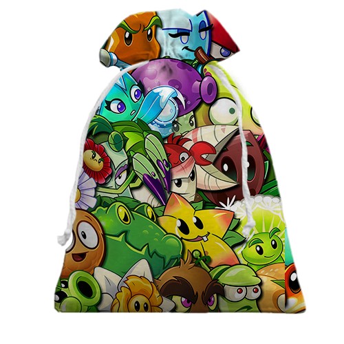 3D Подарунковий мішечок Рослини проти зомбі (вид ззаду)