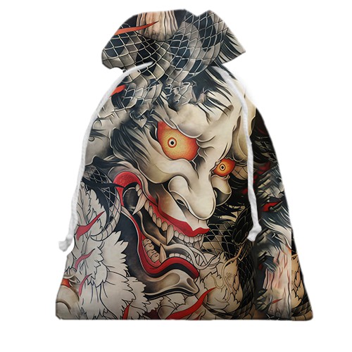 3D Подарунковий мішечок Самурай Oni - Yakuza (вид ззаду)