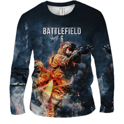 Мужской 3D лонгслив Battlefield VI (вид спереди)