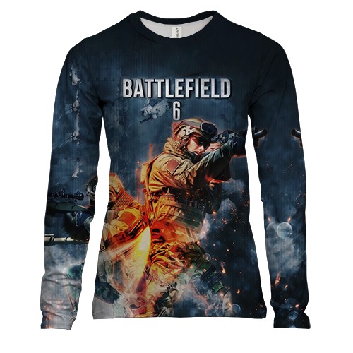 Женский 3D лонгслив Battlefield VI (вид спереди)
