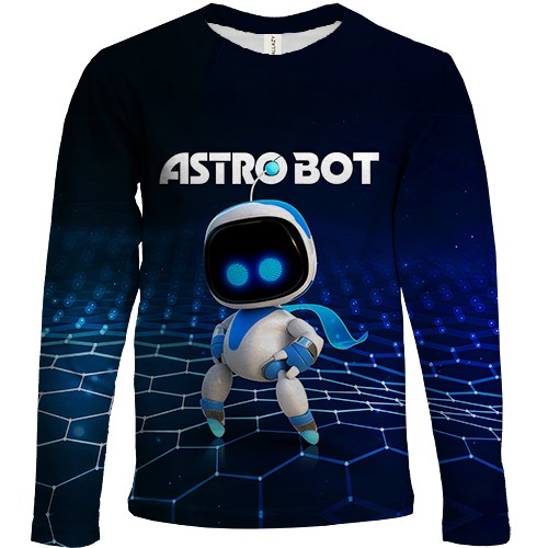Дитячий 3D лонгслів Astro Bot (вид спереду)