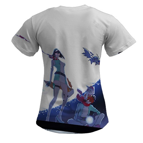 Женская 3D футболка Digimon Story Time Stranger (вид сзади)