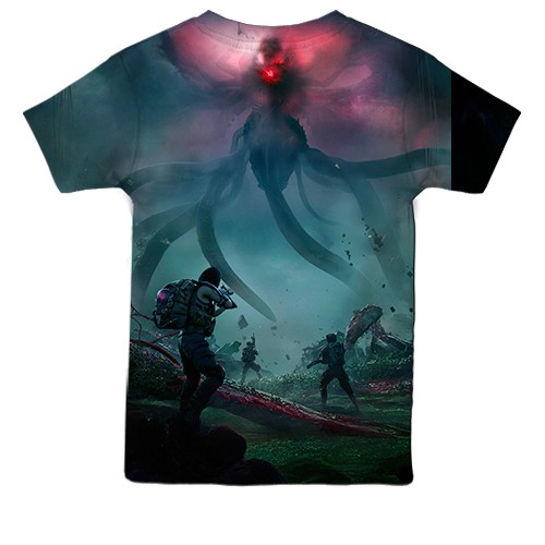 Детская 3D футболка Once Human (вид сзади)