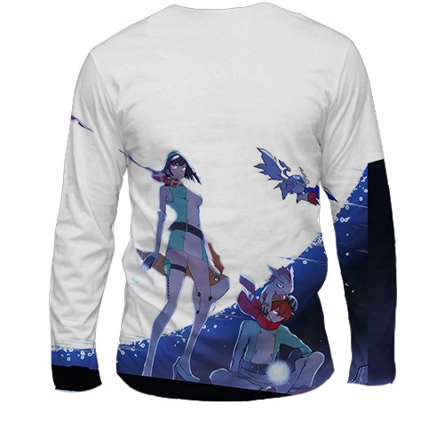 Мужской 3D лонгслив Digimon Story Time Stranger (вид сзади)