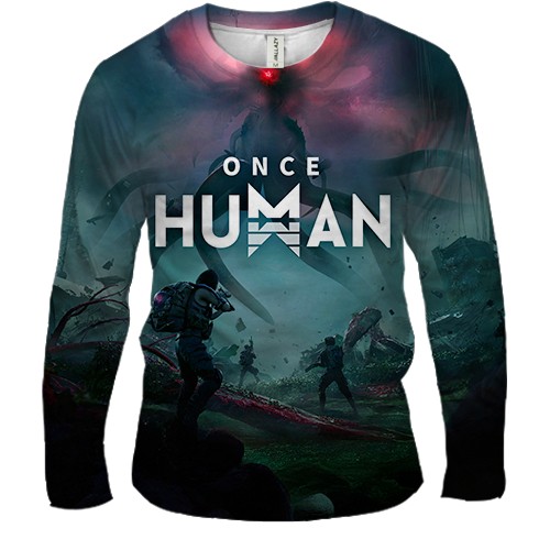 Мужской 3D лонгслив Once Human (вид спереди)