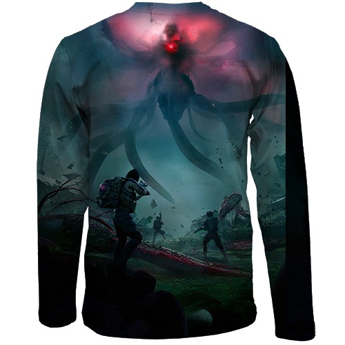 Детский 3D лонгслив Once Human (вид сзади)