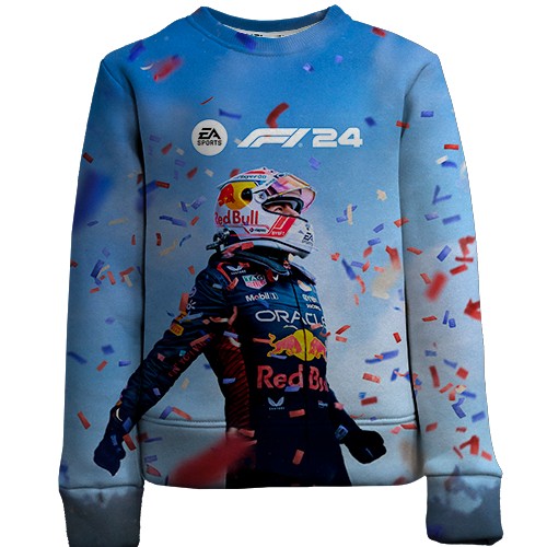 Дитячий 3D світшот F1 2024 Max Verstappen (вид спереду)