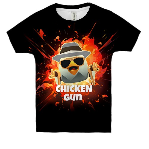 Детская 3D футболка Chicken Gun (вид спереди)