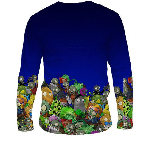 Чоловічий 3D лонгслів Plants vs zombies (вид ззаду)