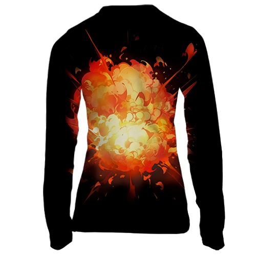 Женский 3D лонгслив Chicken Gun (вид сзади)