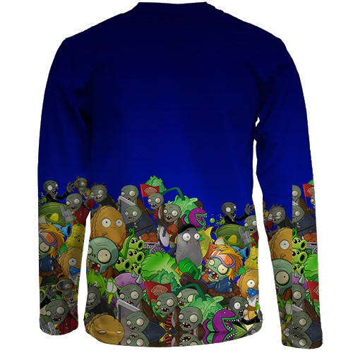 Дитячий 3D лонгслів Plants vs zombies (вид ззаду)