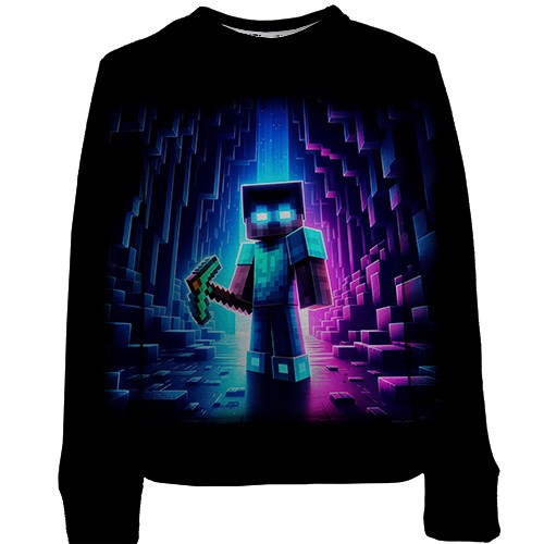 Дитячий 3D світшот Minecraft ART (вид спереду)