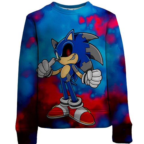 Дитячий 3D світшот SONIC EXE (вид спереду)