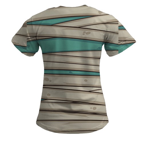 Жіноча 3D футболка Мумія у бинтах (вид ззаду)