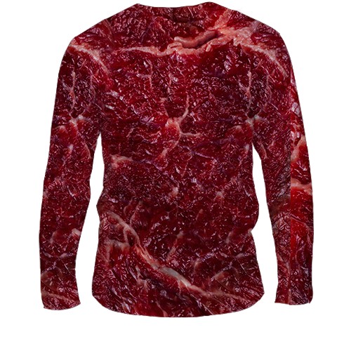 Мужской 3D лонгслив Мясо (вид сзади)