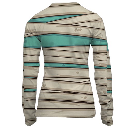 Жіночий 3D лонгслів Мумія у бинтах (вид ззаду)