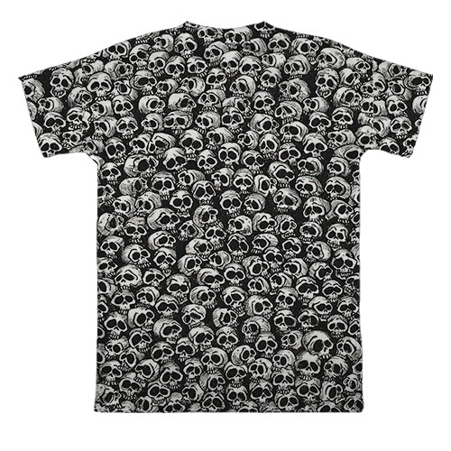 3D футболка Черепа, патерн (вид ззаду)