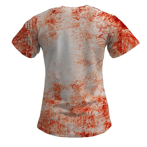 Жіноча 3D футболка Плями крові (вид ззаду)