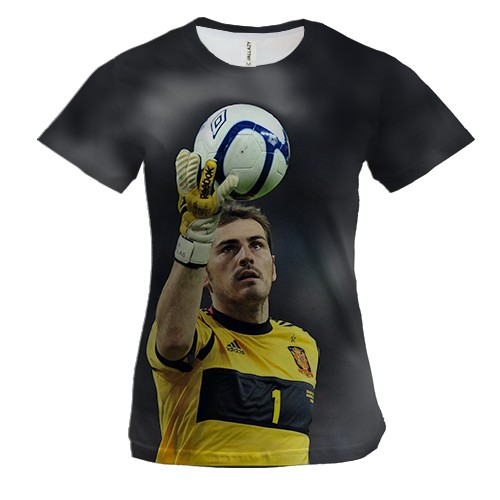 Жіноча 3D футболка Ікер Касільяс (вид спереду)