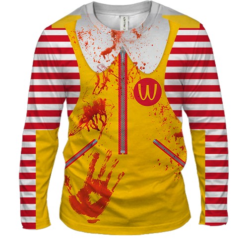 Мужской 3D лонгслив Рональд Макдональд (вид спереди)