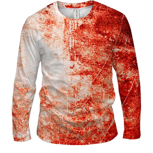 Чоловічий 3D лонгслів Плями крові (вид спереду)