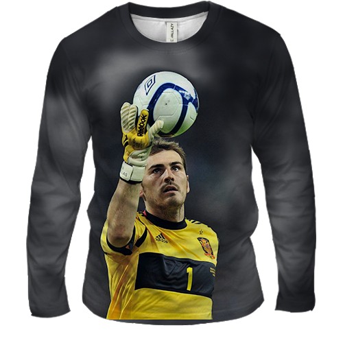 Чоловічий 3D лонгслів Ікер Касільяс (вид спереду)