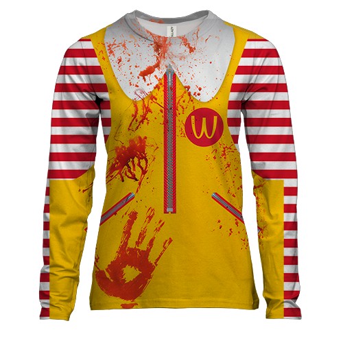 Женский 3D лонгслив Рональд Макдональд (вид спереди)