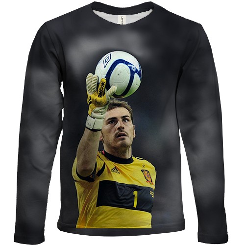 Детский 3D лонгслив Икер Касильяс (вид спереди)