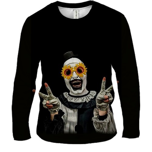 Чоловічий 3D лонгслів Арт - Жахливий (вид спереду)