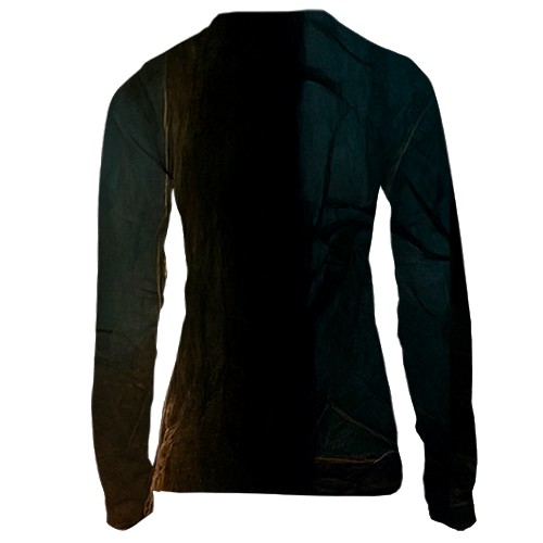 Жіночий 3D лонгслів Вендіго в лісі (вид ззаду)