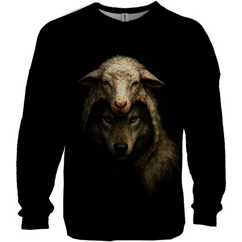 3D світшот Вовк у овечій шкурі (вид спереду)