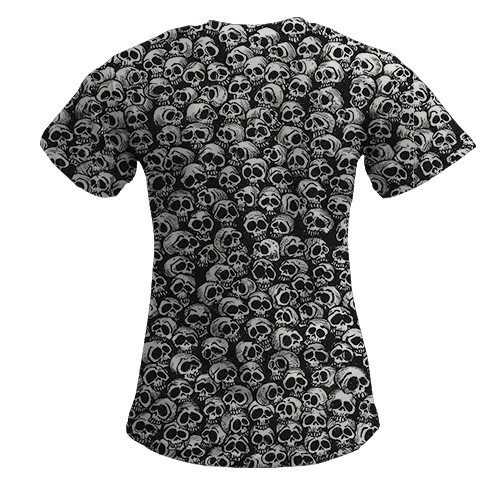 Жіноча 3D футболка Черепа, патерн (вид ззаду)