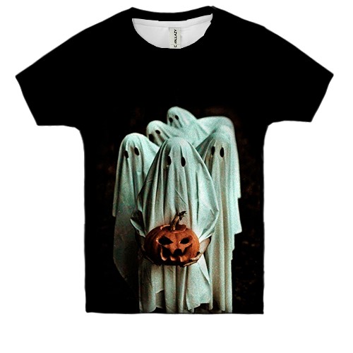 Дитяча 3D футболка Привид з гарбузами (вид спереду)