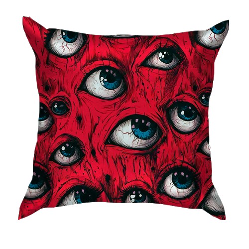 3D подушка Жахливі очі (вид спереду)
