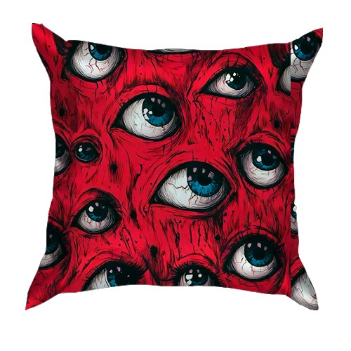 3D подушка Жахливі очі (вид ззаду)