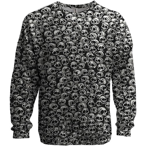 3D світшот Черепа, патерн (вид спереду)