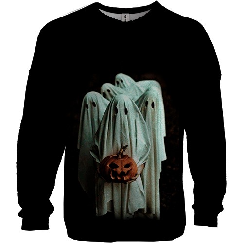 3D світшот Привид з гарбузами (вид спереду)