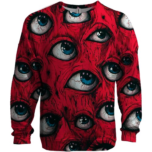 3D світшот Жахливі очі (вид спереду)