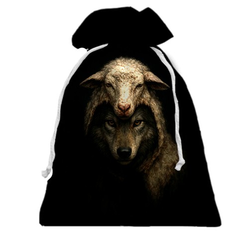 3D Подарунковий мішечок Вовк у овечій шкурі (вид спереду)