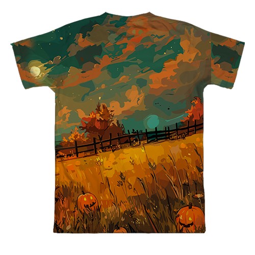 3D футболка Привид на полі, Хелловін (вид ззаду)