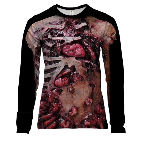 Жіночий 3D лонгслів Моторошне тіло (вид спереду)