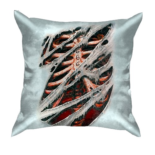 3D подушка Кровавые ребра, 666 (вид спереди)