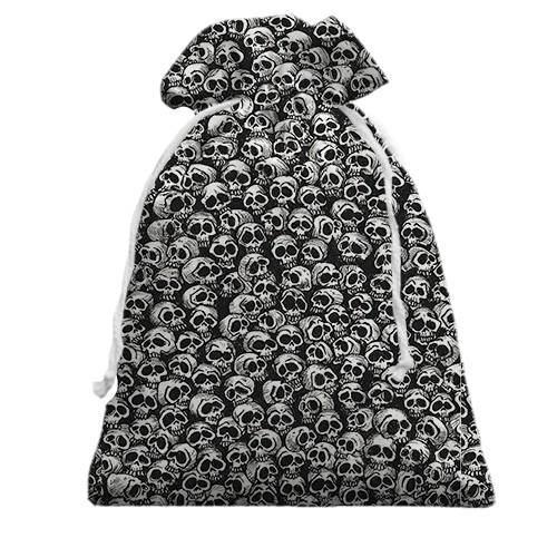 3D Подарунковий мішечок Черепа, патерн (вид ззаду)