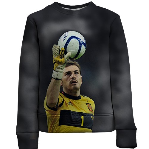 Детский 3D свитшот Икер Касильяс (вид спереди)