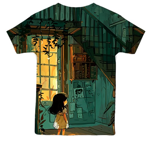 Дитяча 3D футболка Будинок із привидом, Хелловін (вид ззаду)