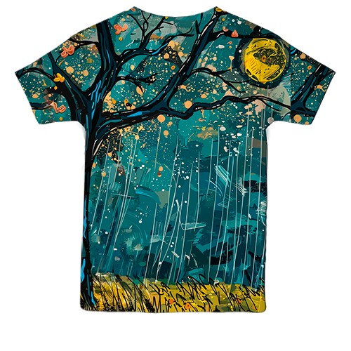 Дитяча 3D футболка Привид під дощем, Хелловін (вид ззаду)