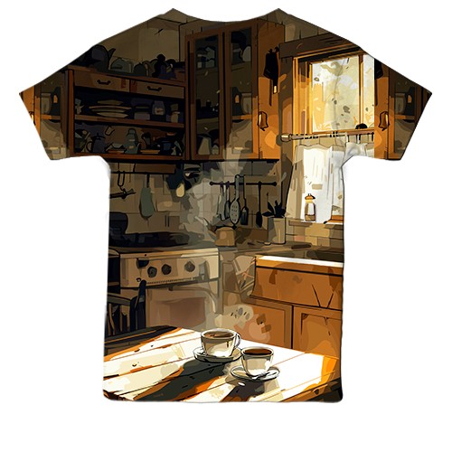 Дитяча 3D футболка Привид на кухні, Хелловін (вид ззаду)