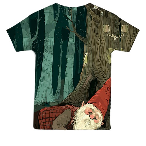 Дитяча 3D футболка Гном та привид, Хелловін (вид ззаду)